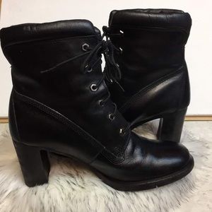 Timberland boots women high hell Leather black